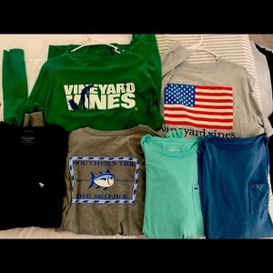 Bundle of 6 long sleeve in EUC; southern tide, vineyard vines, abercrombie